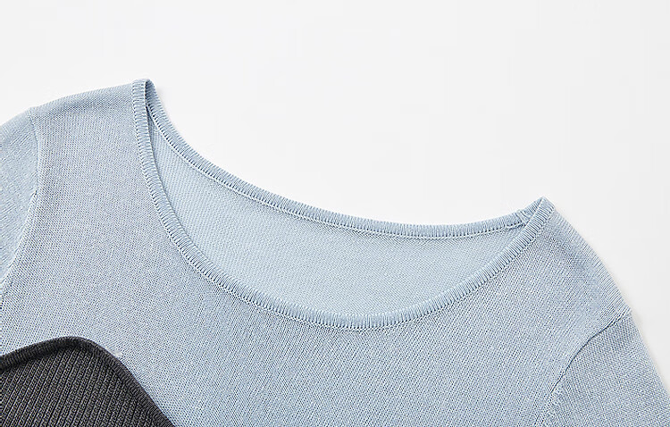 Dme [Salt Series Spicy Girl] Summer Smooth Linen Lyocell Blend Sweater, Pure Desire Color-Block Knit Top for Wome 7