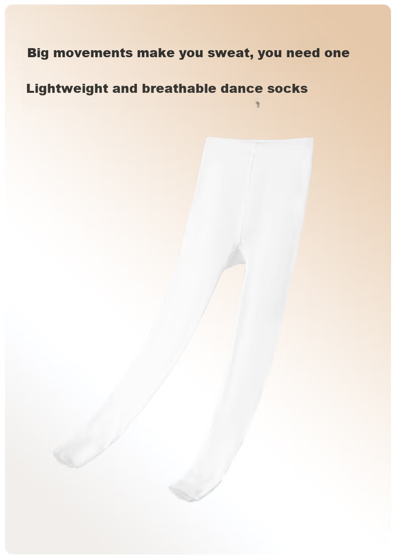 Bowuwuyuan Children's Dance Tights, Girls' Yoga Autumn Dance White Pantyhose, Dance Silk Stockings, Ballet White Silk Tights 2