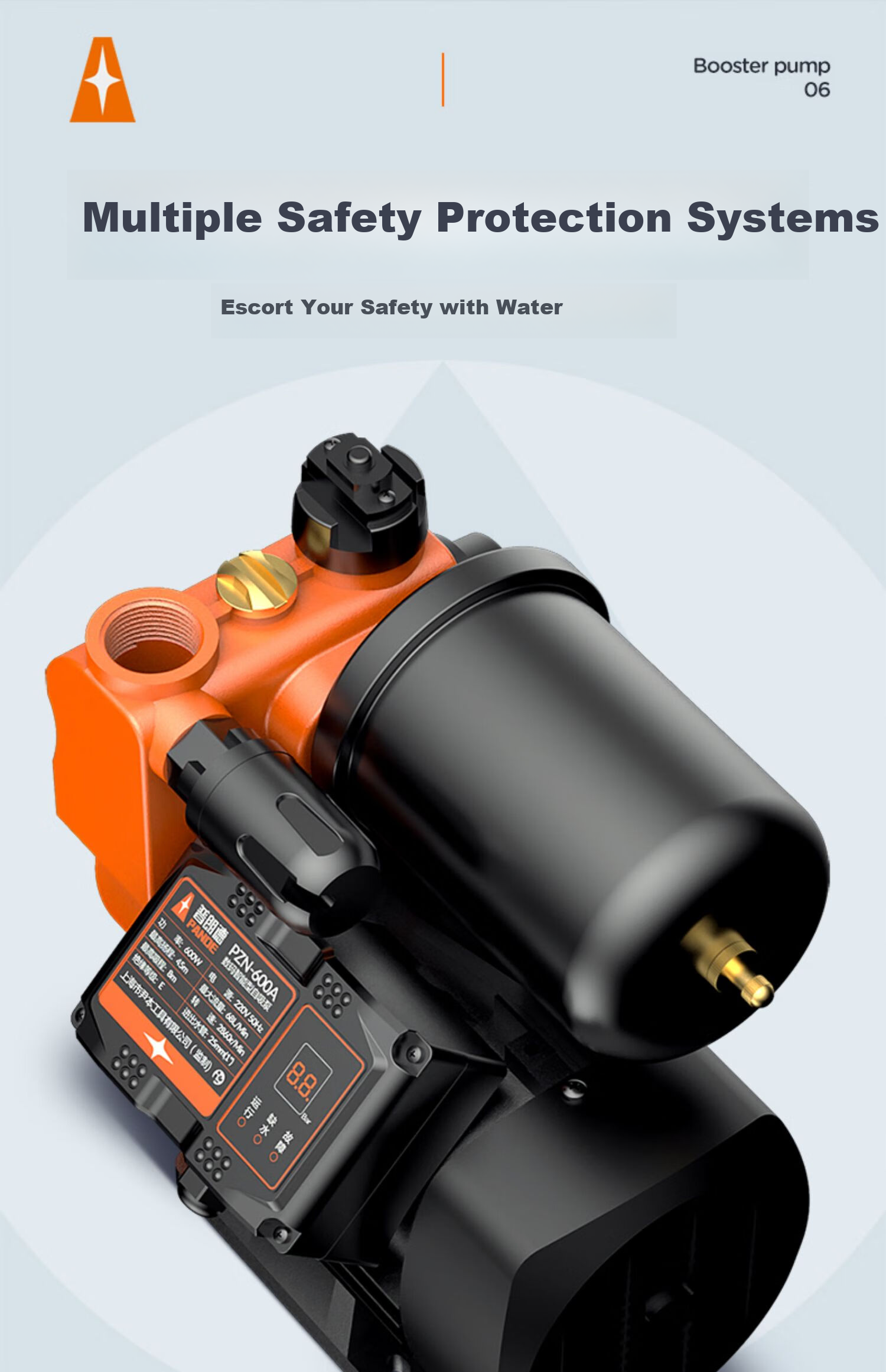 PUANGD Booster Pump, Household Self-Priming Pump, No Adjustment Required, Pressure Boosting Pump for Water Heater And Tap Water Pipeline, Fully Automatic Water Pump 10