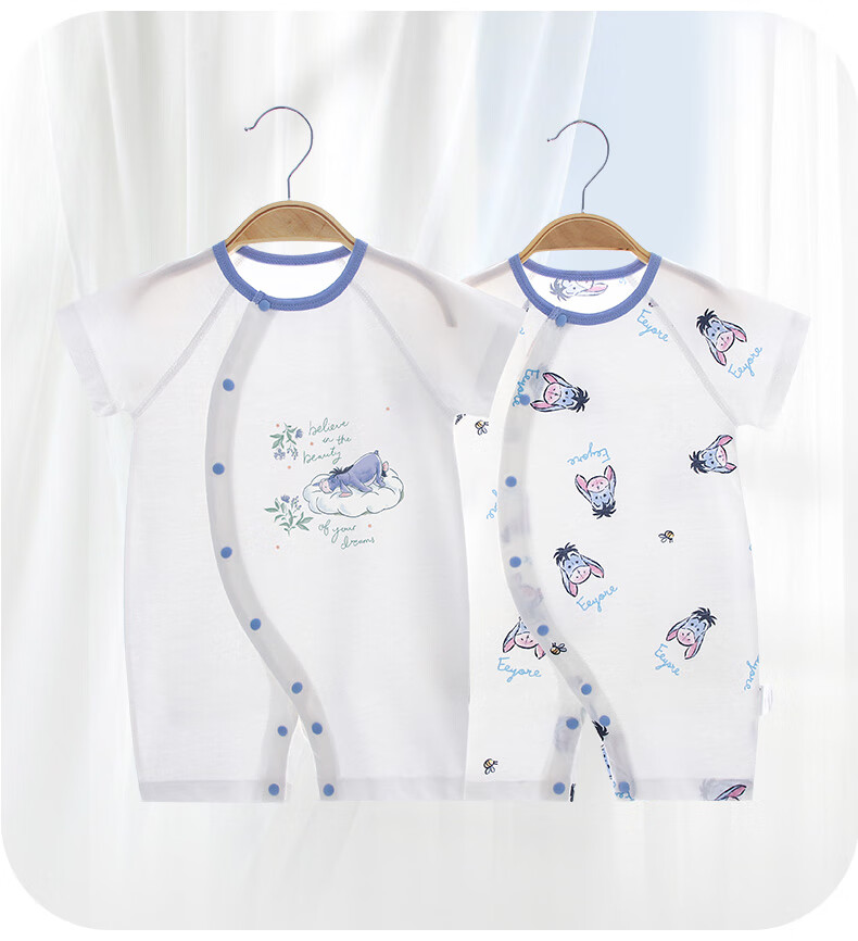 Disney Baby Summer Thin Cotton Newborn Romper Bodysuit 100 Days Full Moon Pajamas 8