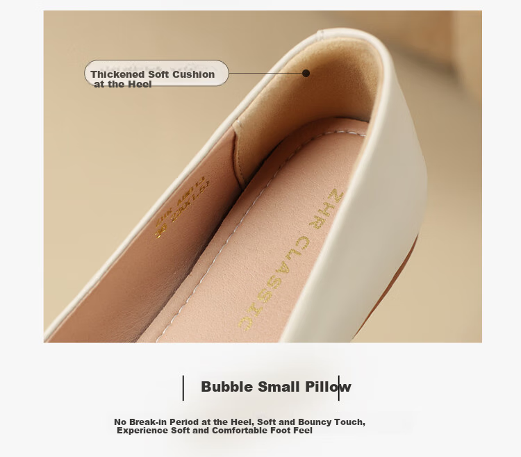 ZHR Women's Single Shoes, Commuter Style Soft Upper Flat Boat Shoes, Slip-On Leather Shoes for Women, 2026 New AH613 Beige Size 38 10