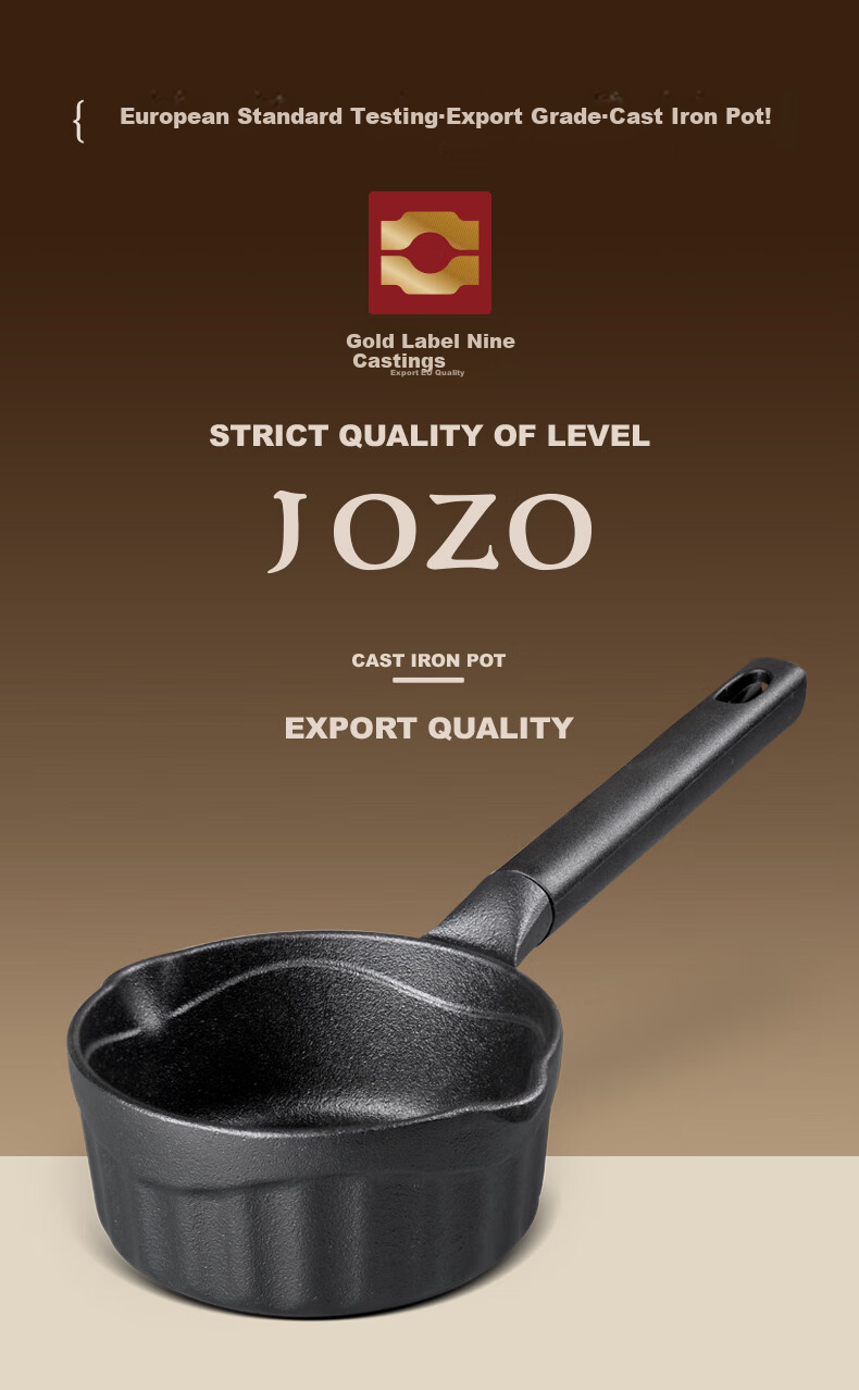 Jiuzhu Cast Iron Pan 700ml Deep Large Oil-Splattering Pan Hot Oil Pan 14cm Non-Coated for Gas Stove And Induction Cooker Frying Egg Pa 4