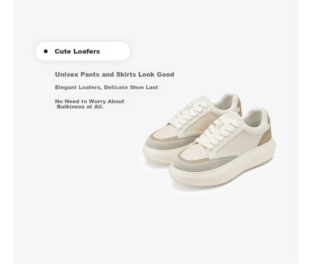73Hours Zhao Liying Same Style Women's Shoes, Bear Plush Toy, 2025 Autumn New Style, Flat Color-Block Lace-Up Round Toe Casual Shoes 5