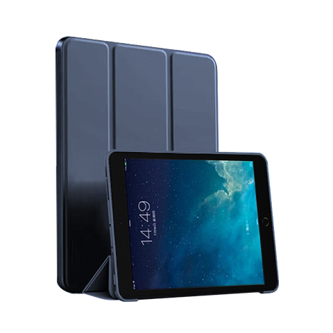 ALittleFlower iPad 6/5 Case iPad Air 1/Air 2 Cover 9.7 Inch Apple Tablet Tri-Fold Stand Slim Full Protection Shockproof Dark Blue