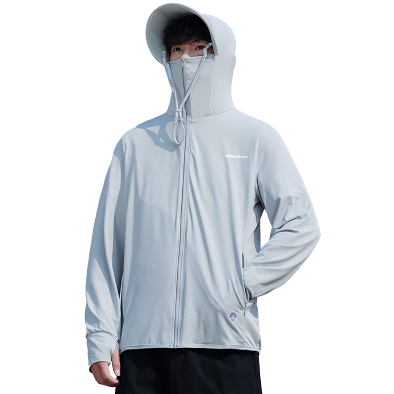 Warrior Men's Sunscreen Jacket Summer UV Protection Ultra-Thin Breathable Original Yarn Cooling Sun Protection Skin Jacket Quick-Dry Fishing Coat