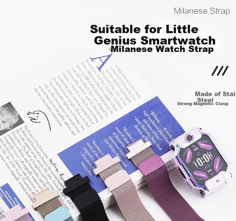 Watchbond Compatible with Xiaotiancailiao Children's Smartwatch Z11/Z10/Z9/Z8 Strap, Z7/Z6/Z5 Milanese Magnetic Peak Edition Metal Watchband for Boys And Girls Q1a/D2/Y03 Smartwatch 3