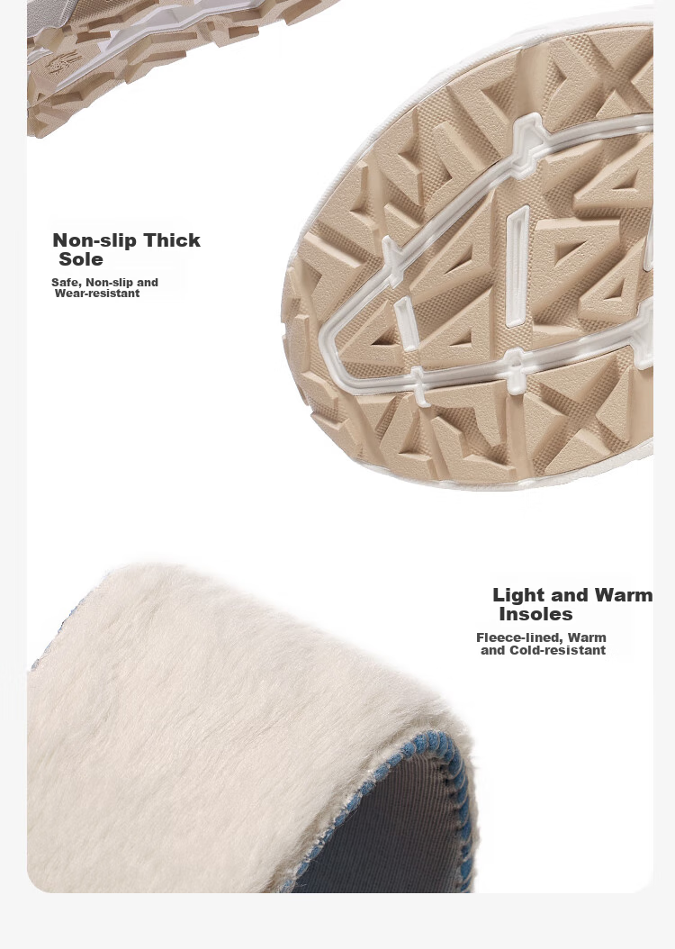 CAMEL Winter Snow Boots for Women, Thick-Soled Fleece-Lined Warm Cotton Shoes, Water-Repellent Short Boots F24C026613 11