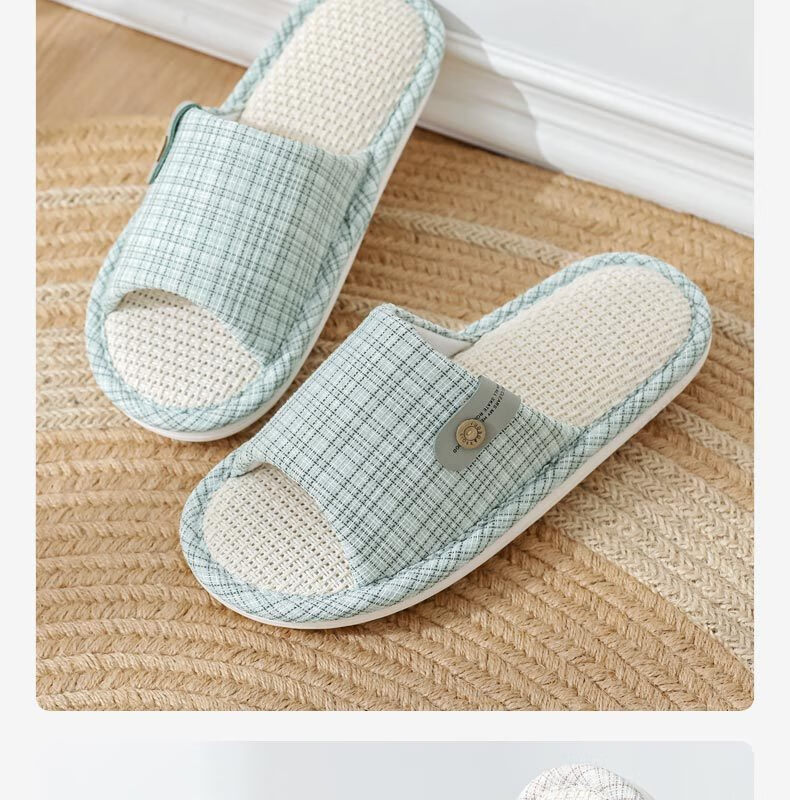 Huameijianbu Linen Slippers, Non-Slip, Couple's Home Indoor Soft-Soled Cotton Linen Floor Slippers, HM6130, Pink, Size 40-41 14
