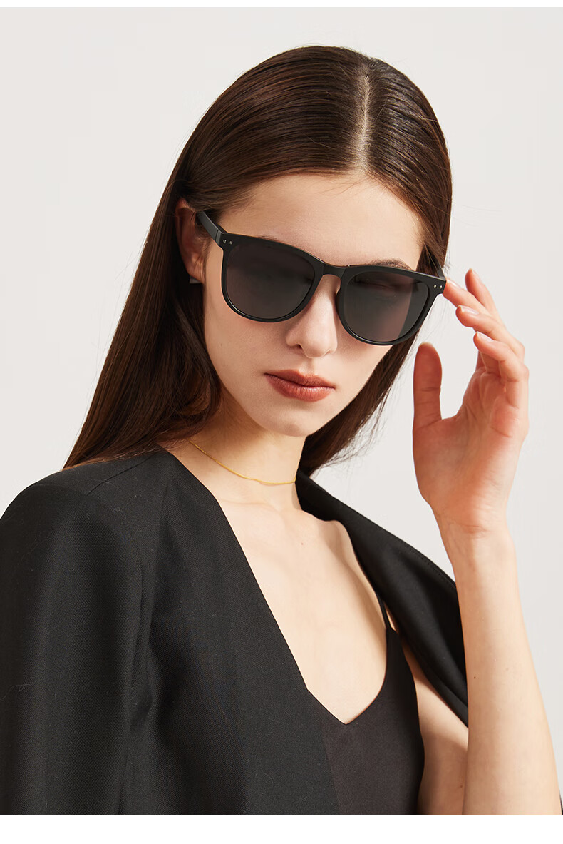 CACUSS Women's Sunglasses, Spring And Summer New Style, Polarized, Face-Slimming, Foldable, High-End Feel, Sunglasses for Men, Ink Black 5