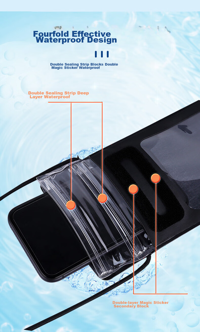 NOLANSEND Waterproof Phone Case, Waterproof Bag, Swimming Bag, Waterproof Pouch, Touchscreen Compatible, Photo-Taking Waterproof Bag, Black, N751 10