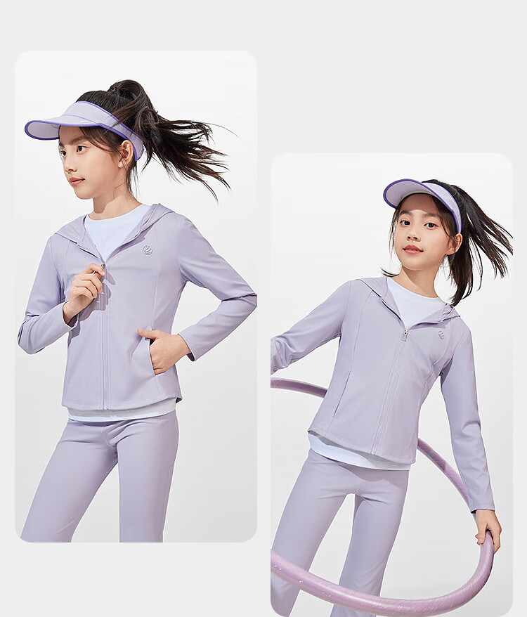 BOSIDENG Summer National Standard Original Yarn Sun Protection Clothing for Girls, UPF100+ UV-Resistant Trendy Outdoor Travel Jacket 14