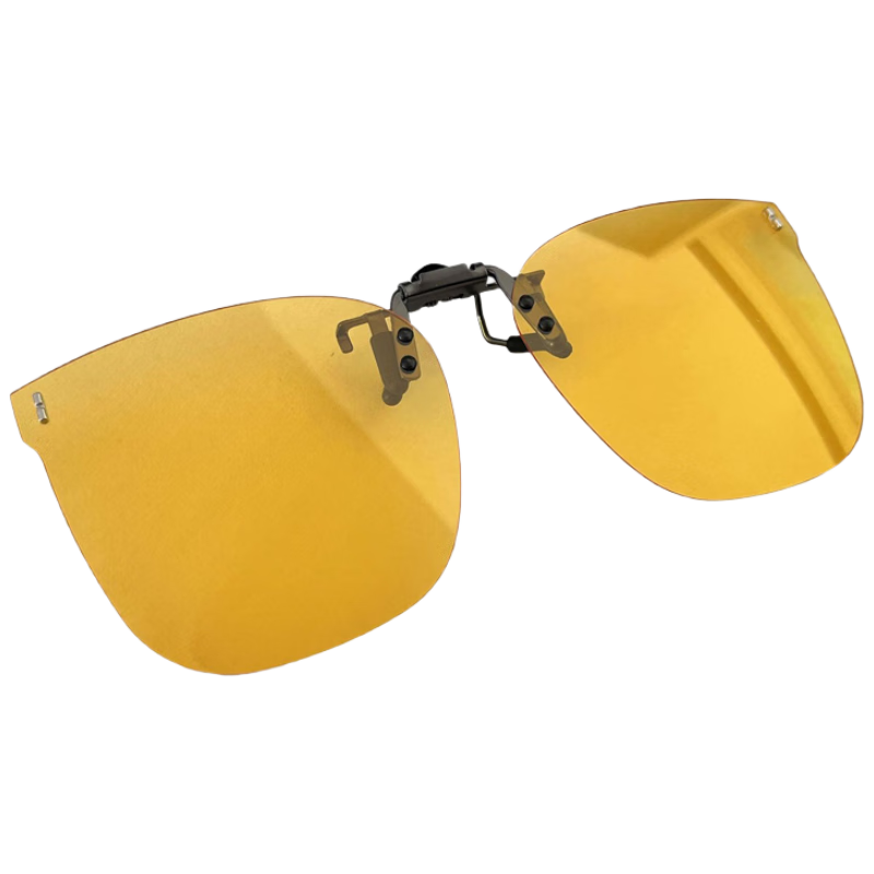 Cuntiandaofu Sunglasses Clip, Polarized Sunglasses Ultra-Light Clip for Myopia, Driving-Specific Sunglasses Clip, Night Vision Yellow