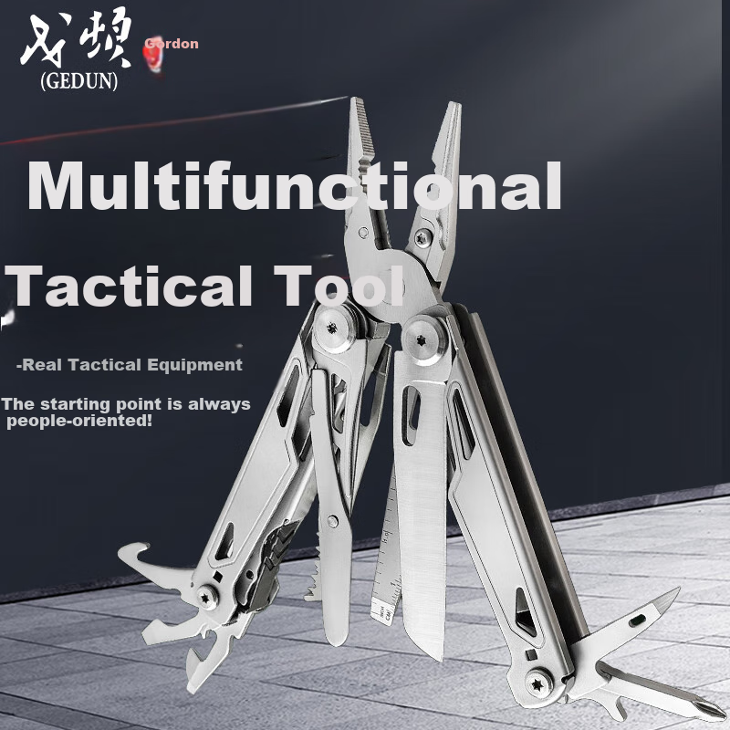 GEDUN Multi-Functional Tool Pliers, Folding Pliers, Portable Survival Knife, Outdoor Emergency Rescue Tools, Tactical Pliers, Wrench, Scissors