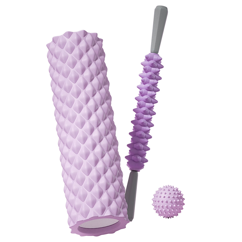 Aoyi Foam Roller, Muscle Relaxation Massage Stick, Leg And Back Roller, Fitness Equipment, Yoga Column Three-Piece Set