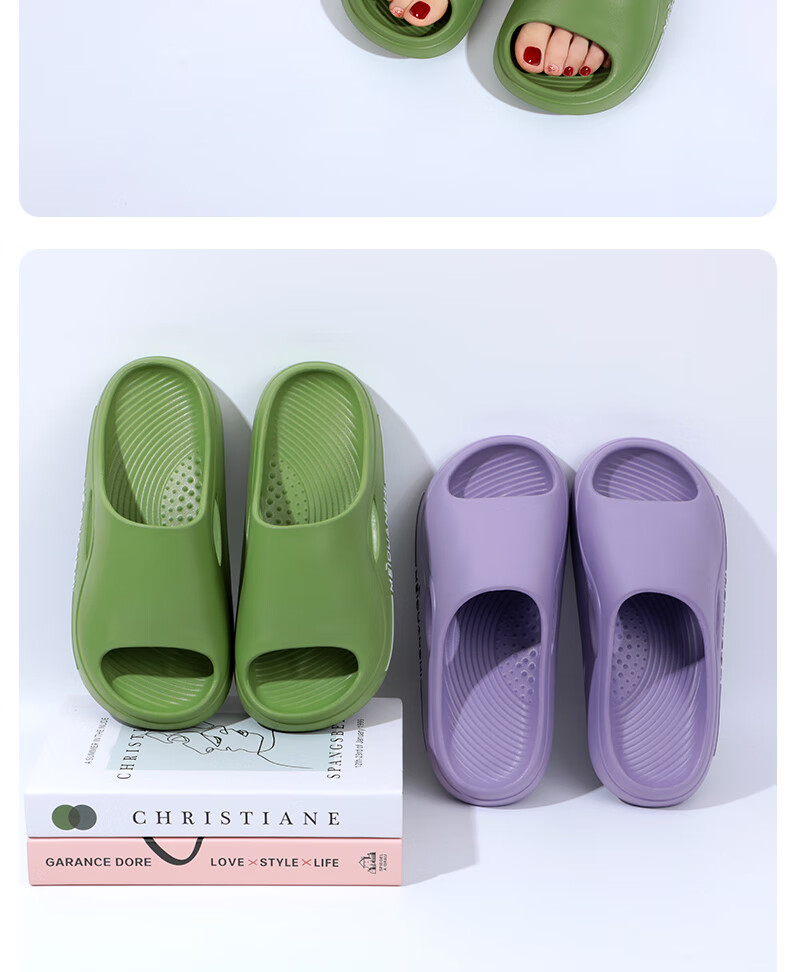 Grace EVA Thick-Soled Fashionable Breathable Slippers for Women, Soft-Bottomed Outdoor Bathroom Comfortable Sandals for Men, Deep Purple, Size 36-37 13