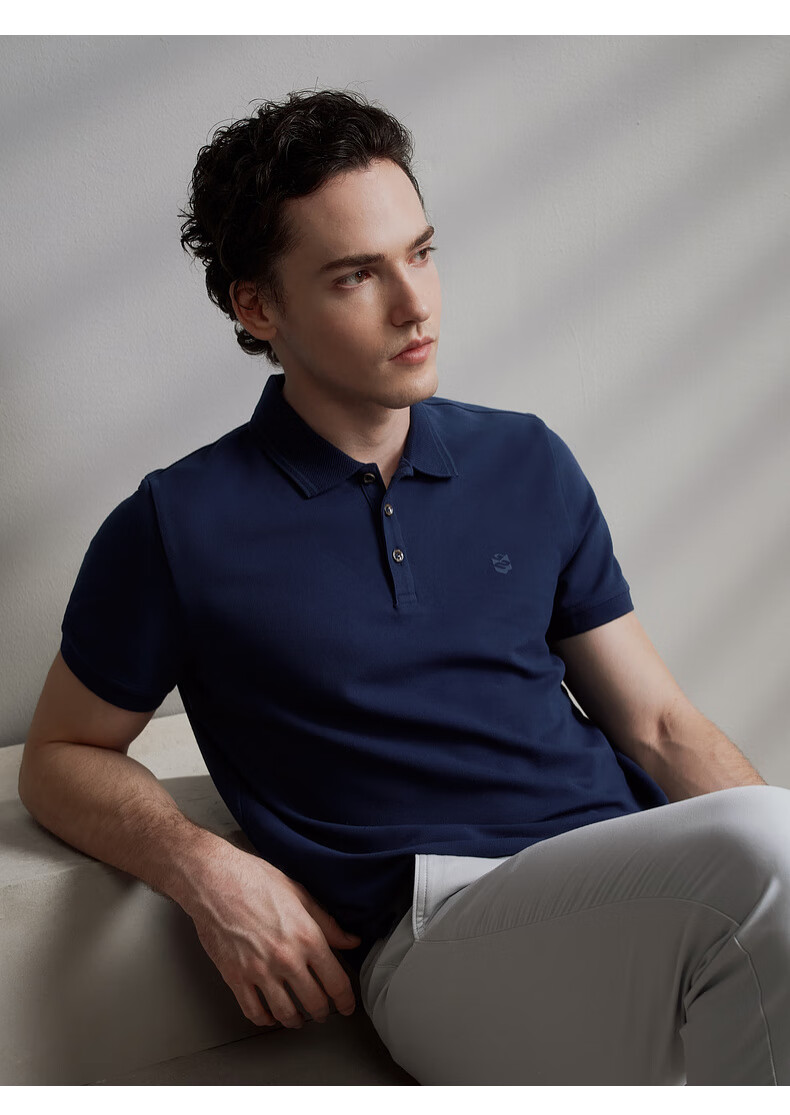 G2000 Pique Comfortable Skin-Friendly Spring Summer Men's Printed Logo Polo Shirt Dark Blue 2XL 12