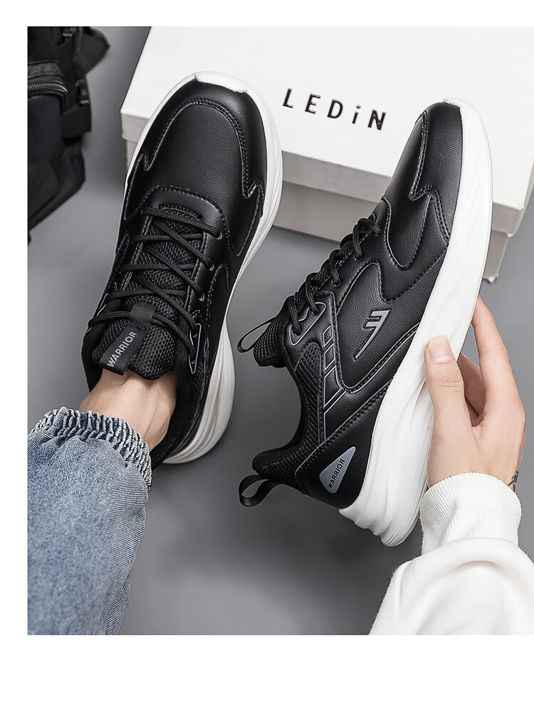 Warrior Official Men's Sports Shoes 2026 Spring New Trendy Thick-Soled Height-Increasing Shoes for Men White Gray Size 40 12
