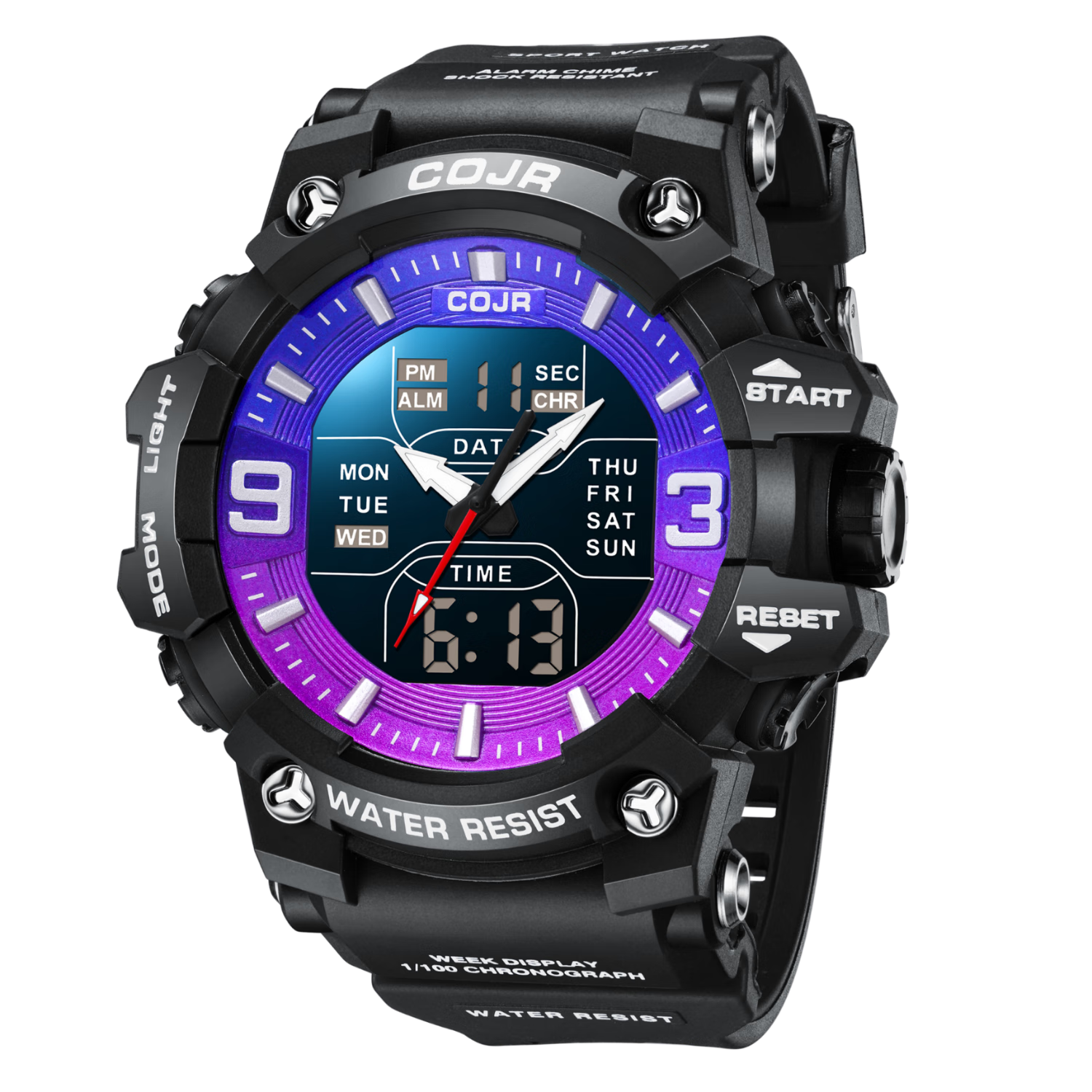 COJR Electronic Timing Watch for Men Students Youth High School Military Alarm Waterproof Sports