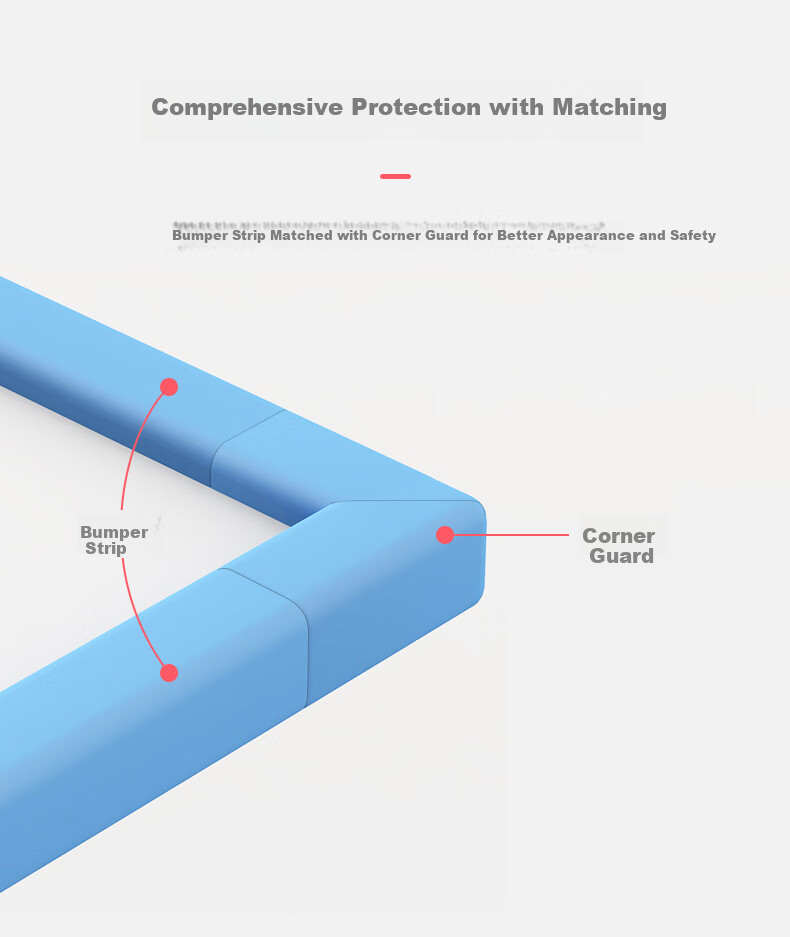 Babyprints Anti-Collision Strip, Baby Corner Guards, Child Desk Edge Protection, Wall Edge Bumper, with 3M Double-Sided Tape, 4 Meters, Blue 2