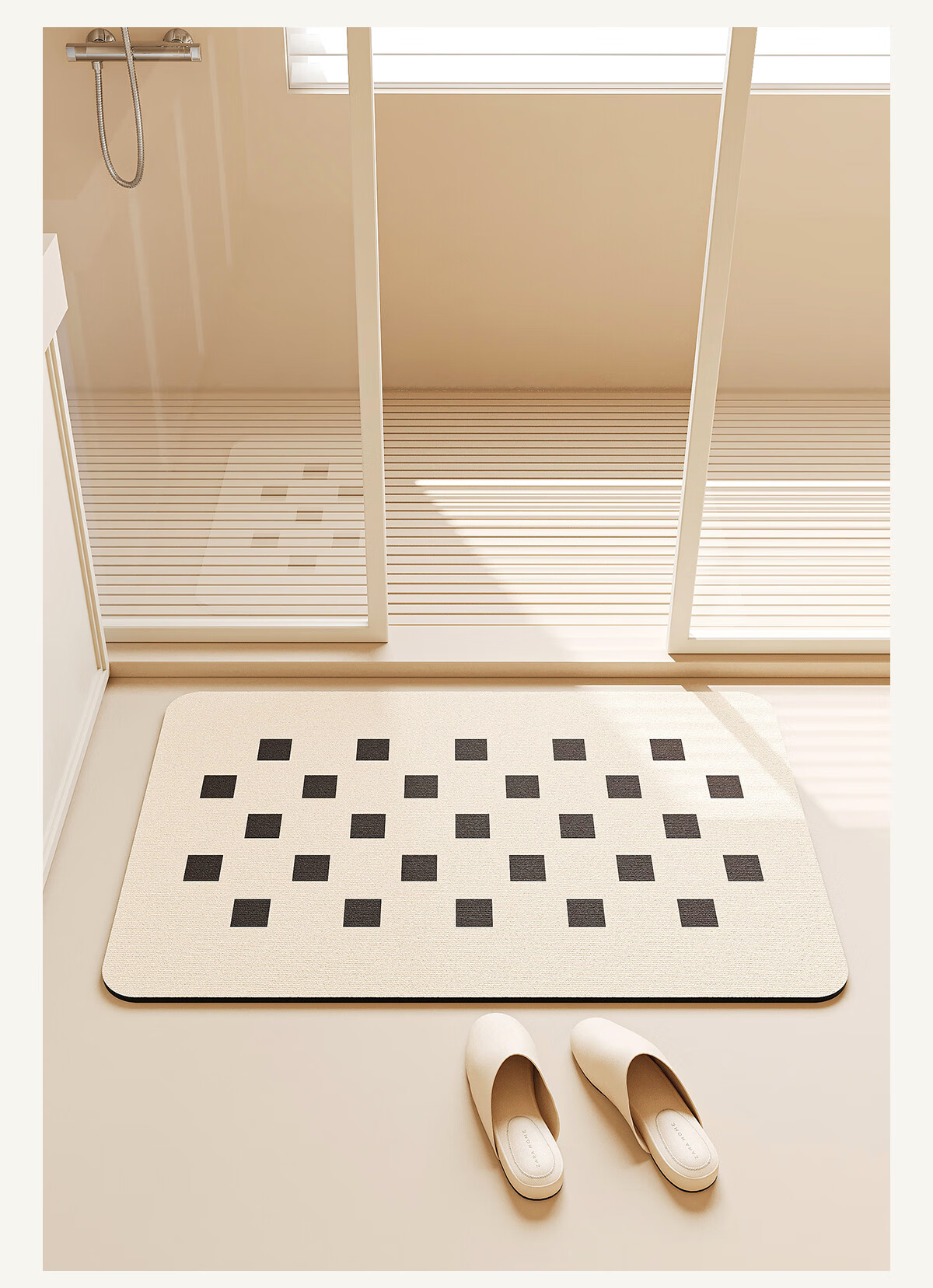 Shengwaluding Bathroom Foot Mat, Non-Slip Soft Technology Velvet, Thickened Floor Mat, Bathroom Entrance Absorbent Carpet, Upgraded Version, 50*80cm 1