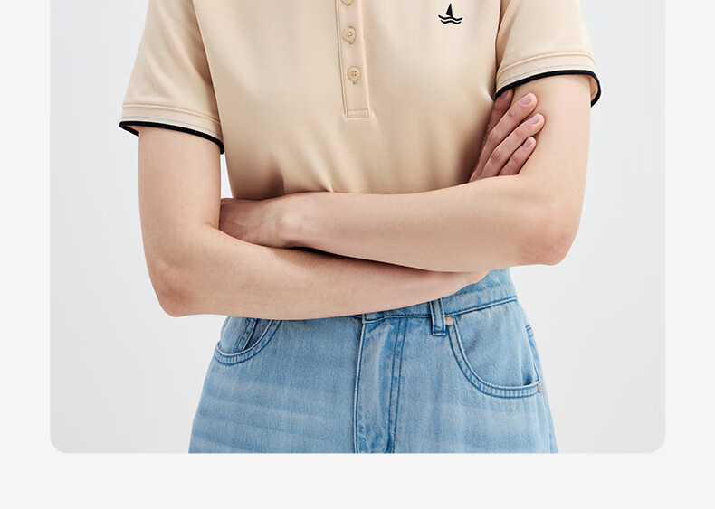 Navigare Women's Basic Collared T-Shirt, Commuter Short-Sleeve Polo Shirt, 2325525529 33