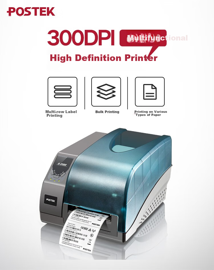 POSTEK G3106 Industrial Label Printer Thermal QR Code Sticker Barcode Machine Ticket Tag Fixed Asset 1