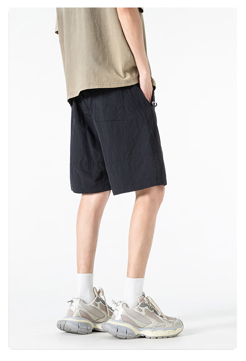 MMOPTOP Dissan Wrinkle-Resistant Workwear Shorts, Summer Men's Quick-Dry Cool-Feeling Wear-Resistant Five-Point Shorts, MDK04 Obsidian Black, Size M 1