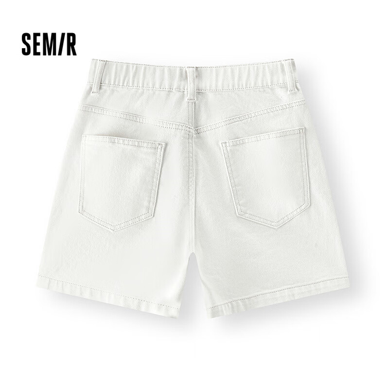 Semir Senrou | Women's Jeans, Summer Vintage Washed, Semi-Elastic Waist, Shorts, Retro Trendy Straight-Leg Pants, 103325122001