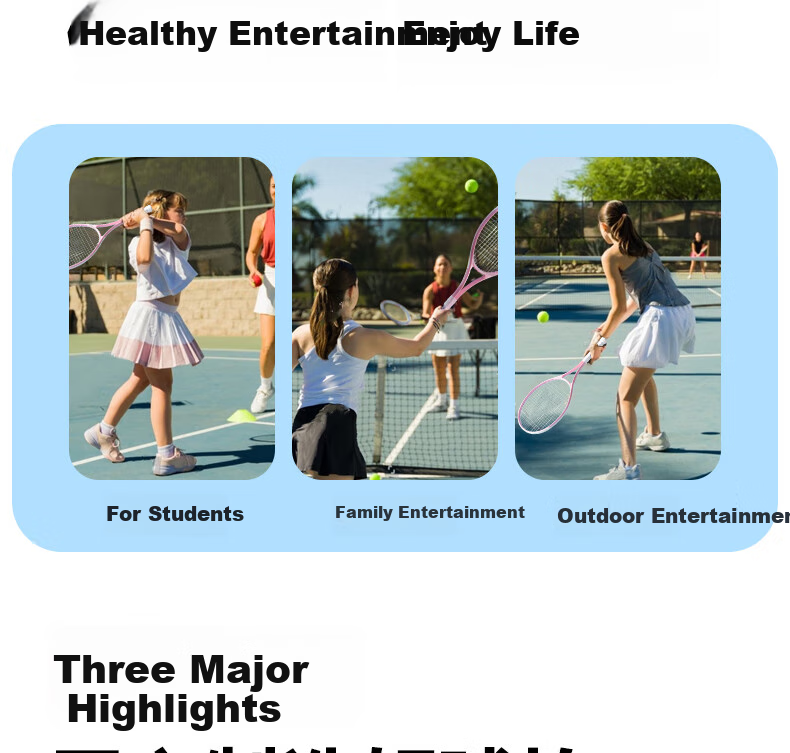 Deli & Angenite Beginner Training Tennis Racket, Entry-Level Entertainment Sports Durable Aluminum Alloy Single Racket Set, Youth Blue 2