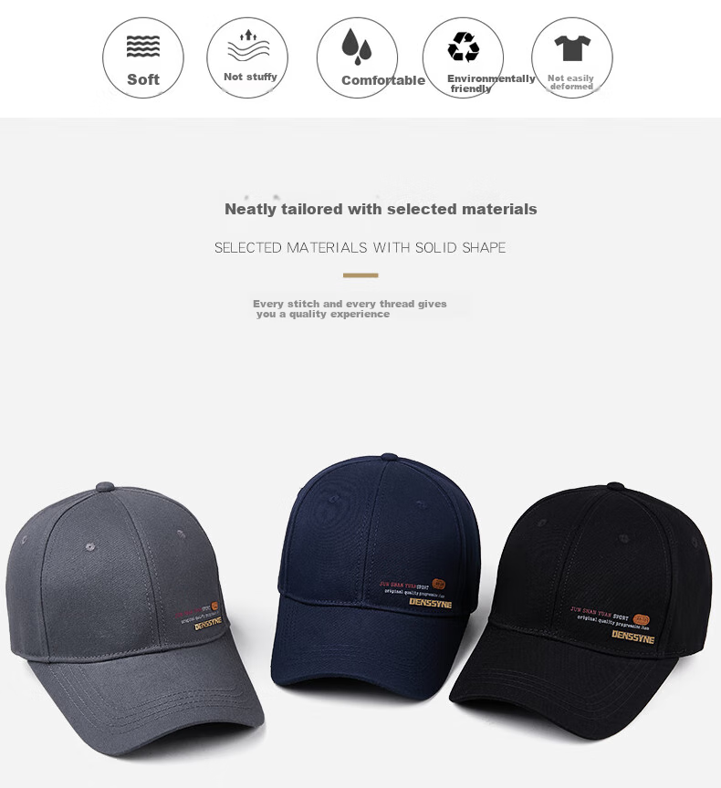Denssyne Hard-Top Hat for Men, Not Soft And Collapsible, Suitable for All Seasons, Baseball Cap, Versatile Outdoor Style, High-Quality Sun Protection Cap for Middle-Aged And Elderly 2