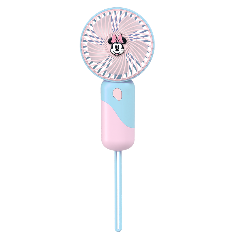 Disney Children's Handheld Electric Fan, Portable USB Rechargeable Personal Fan, Colorful Minnie Style