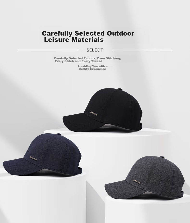 Denssyne Men's All-Season Casual Hard Brim Baseball Cap, Brand Authentic Sun Protection Cap for Middle-Aged And Elderly 3