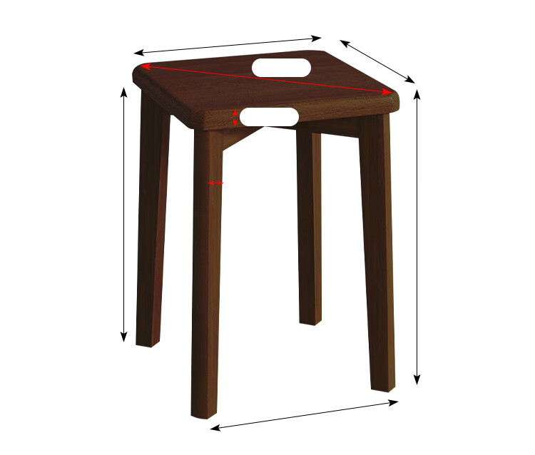 Yupin Stool, Household Square Stool, Dining Chair, Small Stool, Stackable Soft Cushion Stool, HK5167, Two-Piece Set 14