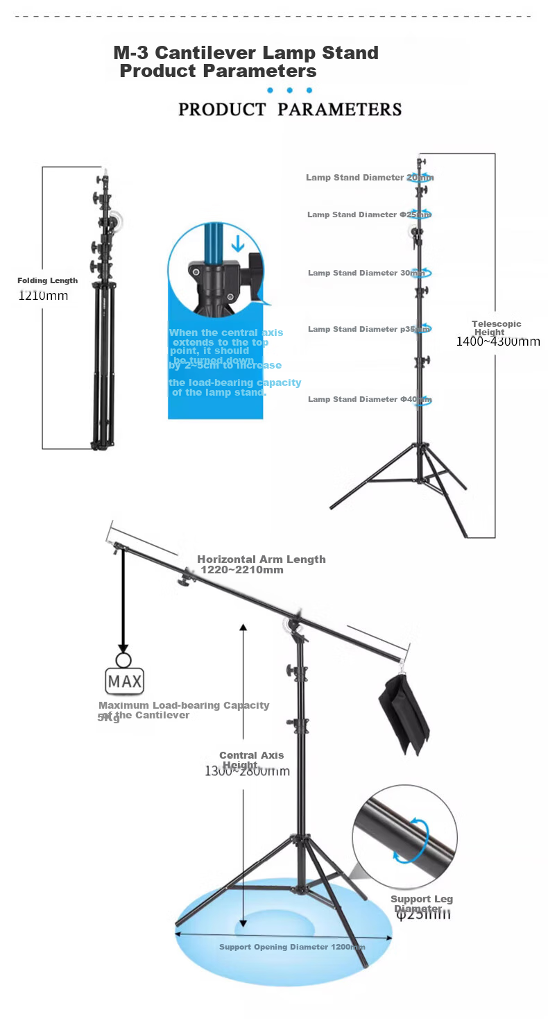 JINBEI M2 Rotating Arm Light Stand, Ceiling Light Frame, Dual-Purpose Photography Studio Arm Bracket Light Accessory, M-II Rotating Dual-Purpose Light Stand (Upgraded Version) 3