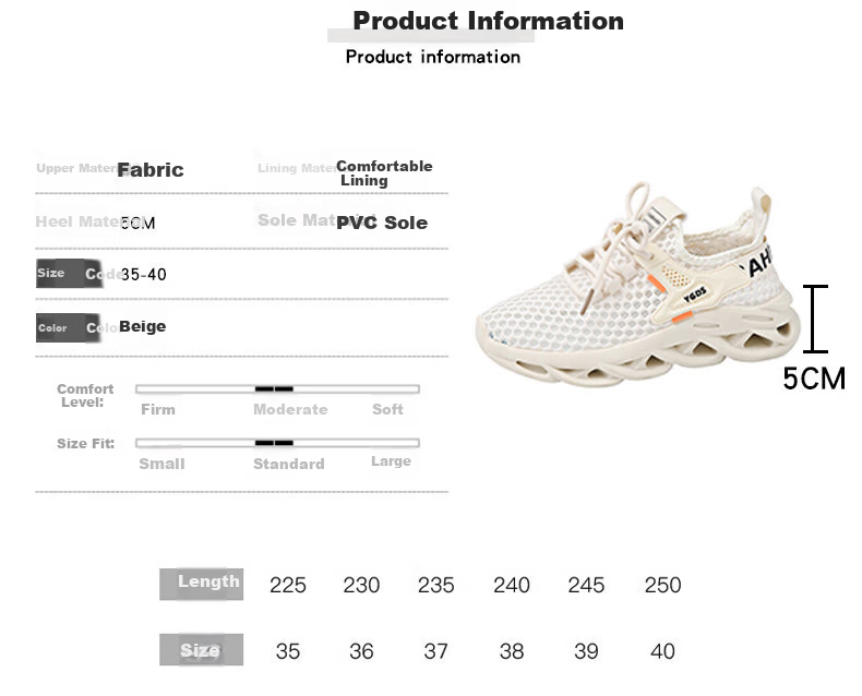CARTELO Women's Shoes, Flyknit Dad Shoes, Summer Breathable Hollow Large Mesh Casual Shoes for Women, 1582 Beige, Size 38 3