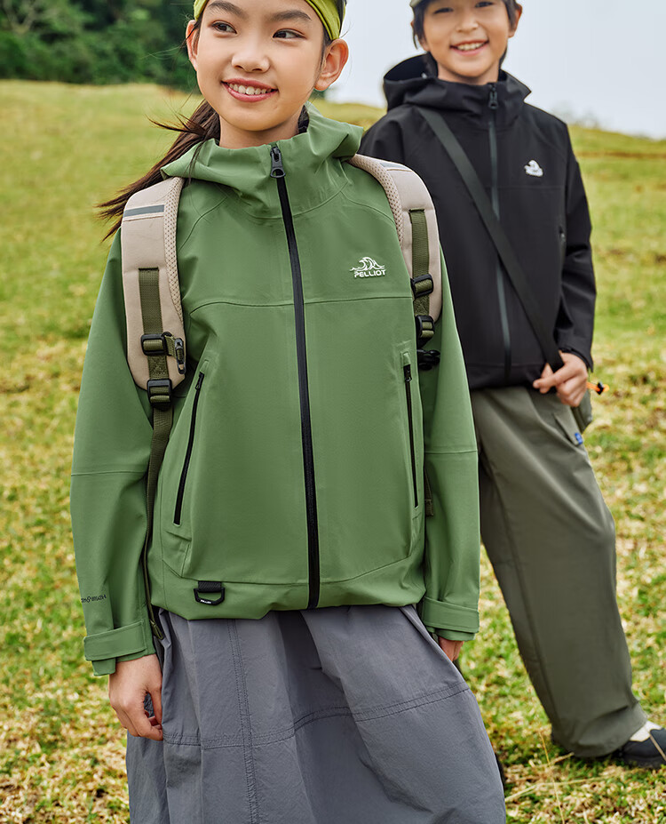 Pelliot [Xiaoshanke] Children's Outdoor Hardshell Waterproof Jacket for Boys And Girls, Model 135101017, Orange, Size 150 14