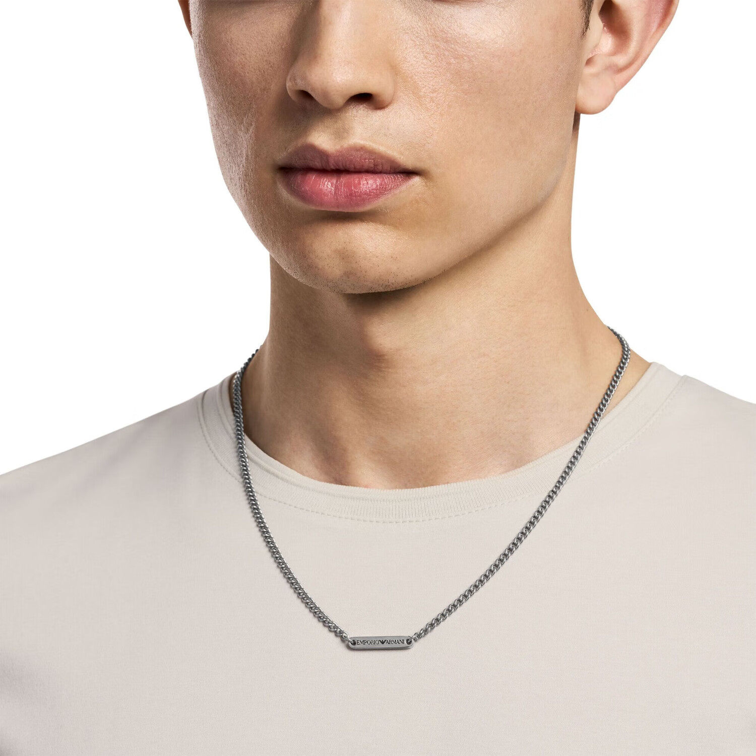 EMPORIO ARMANI Men's Necklace, High-Quality ID Necklace, Birthday Gift for Boyfriend, EGS3188040