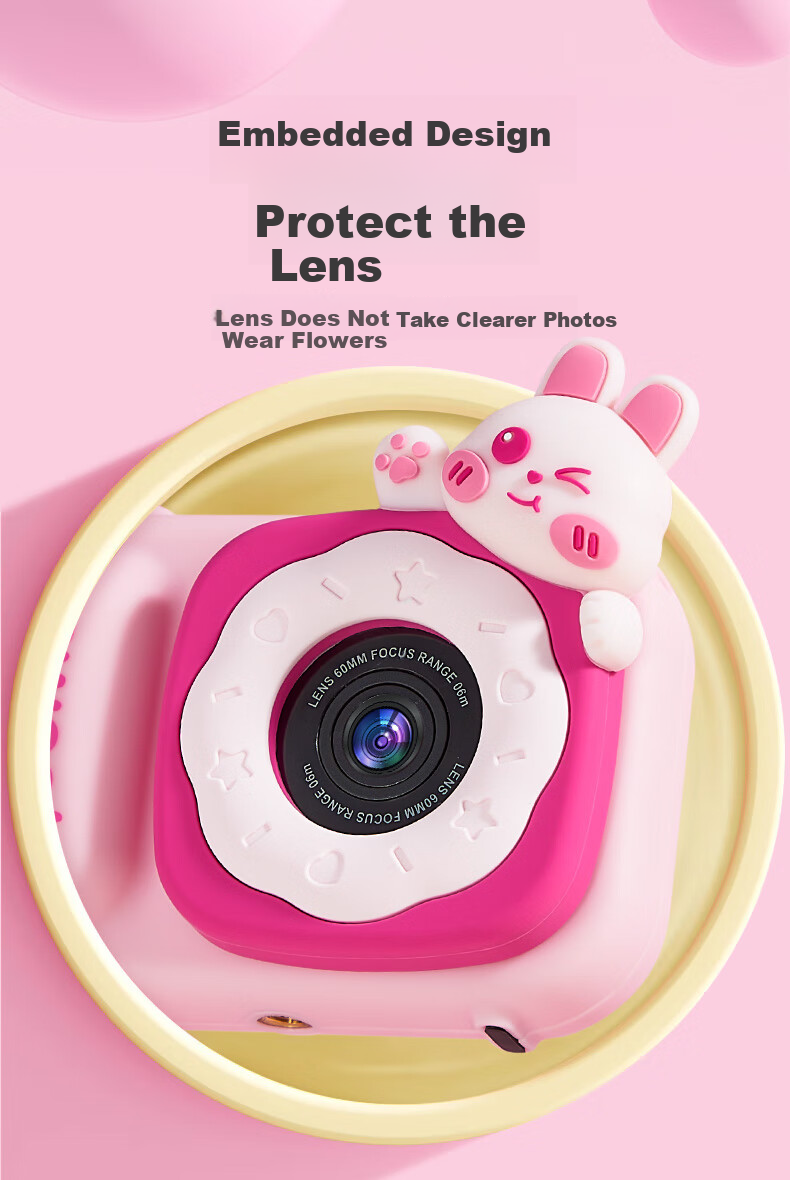 CAREBABY Children's Camera Toy for Ages 3-6, Instant Camera with Photo And Video Function, Birthday Gift for Boys And Girls 2