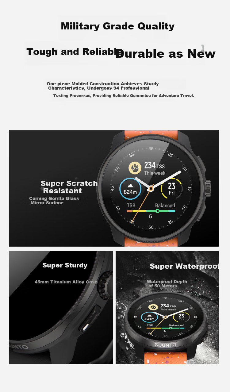 SUUNTO RACE S Lightweight Outdoor Training Wristwatch, Professional Running Sports Smartwatch Birthday Gift, White Pine Gree 5