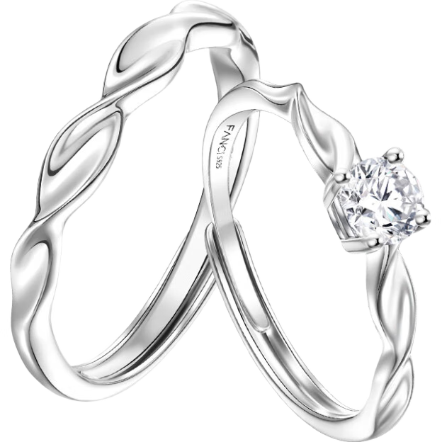 Fanci Shimmering Galaxy Couple's Proposal Engagement Ring Pair Gift Matching Rings Birthday Present for Boyfriend Girlfriend