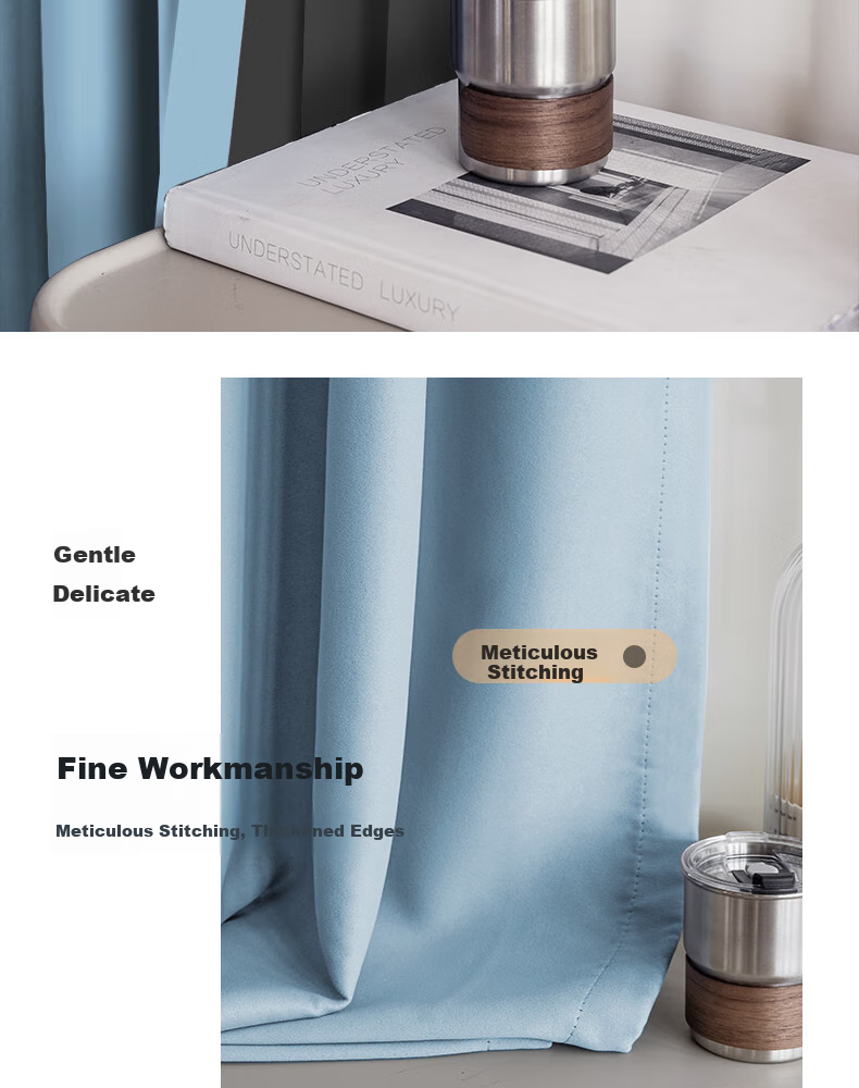 Ali Blackout Curtains, Sunshade Curtains, Ready-Made, No Drilling Required, Soundproof, with Hooks, 2.5*2.4 Meters 5