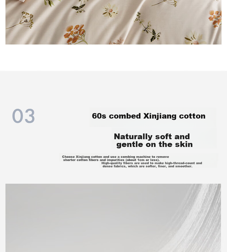 LOVO Luolai Home Textiles, Luxury 60S Combed Cotton Sateen Four-Piece Set, All Cotton, 1.5 Meters, JINGDONG Customized Versio 3