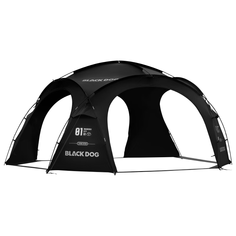 Black Dog Outdoor Large Dome Tent, Quick Assembly Sunshade Spherical Canopy, Gers, Pavilion, Expandable Dome Body