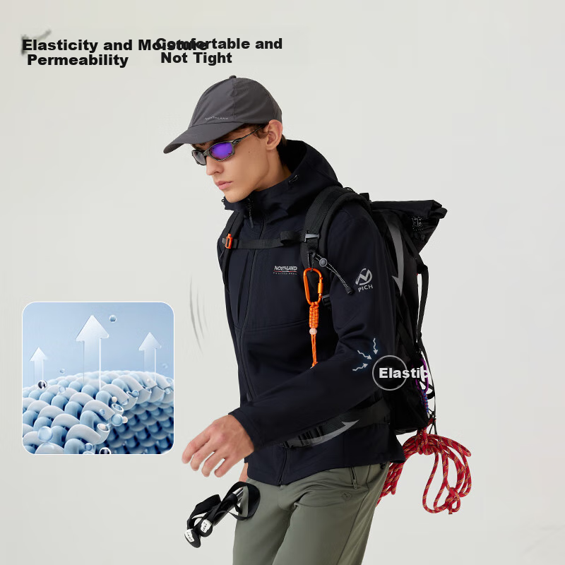 NORTHLAND Men's Gore-Tex Jacket, Outdoor Windproof And Water-Resistant Hiking Mountaineering Soft Shell Coat