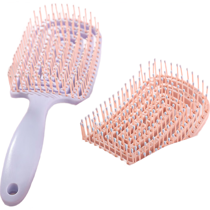 GECOMO High Crown Massage Bone Comb Air Cushion Fluffing Tool for Women And Men, Scalp Air Comb Large Paddle Comb for Curly Hair Styling, Pink