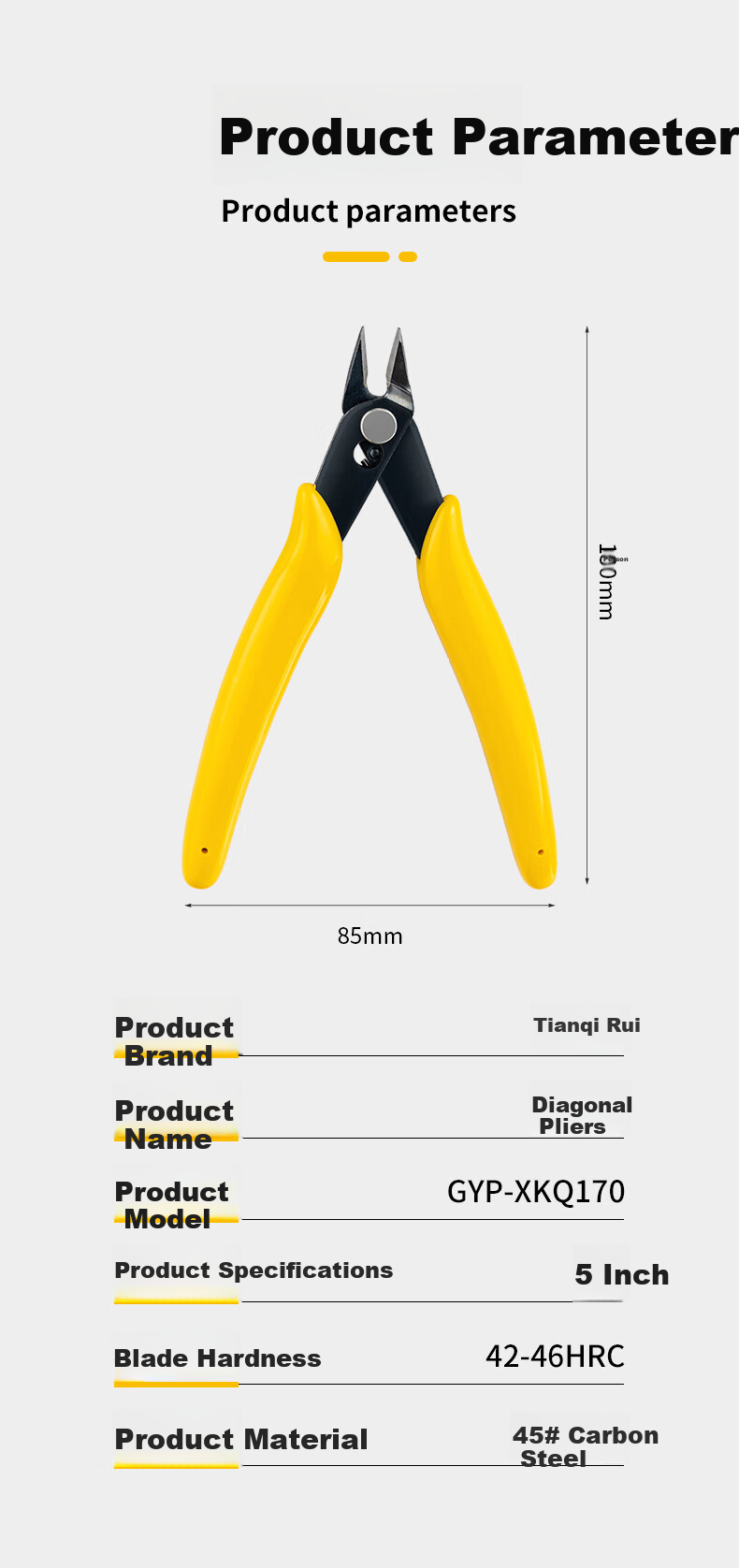 Tianqirui Mini Pliers Model Pliers Gundam Model Scissors, Water Pipe Pliers, Electronic Scissors, Diagonal Pliers, 5 Inches, 2-Piece Set 4
