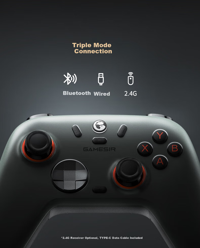 GAMESIR Qimingxing 2 Wireless Game Controller Switch 2 Mobile NS Android Apple PC TV Steam Bluetooth Dual-Player Black Myth: Wukong Pokemon ZA Macro Programming 12