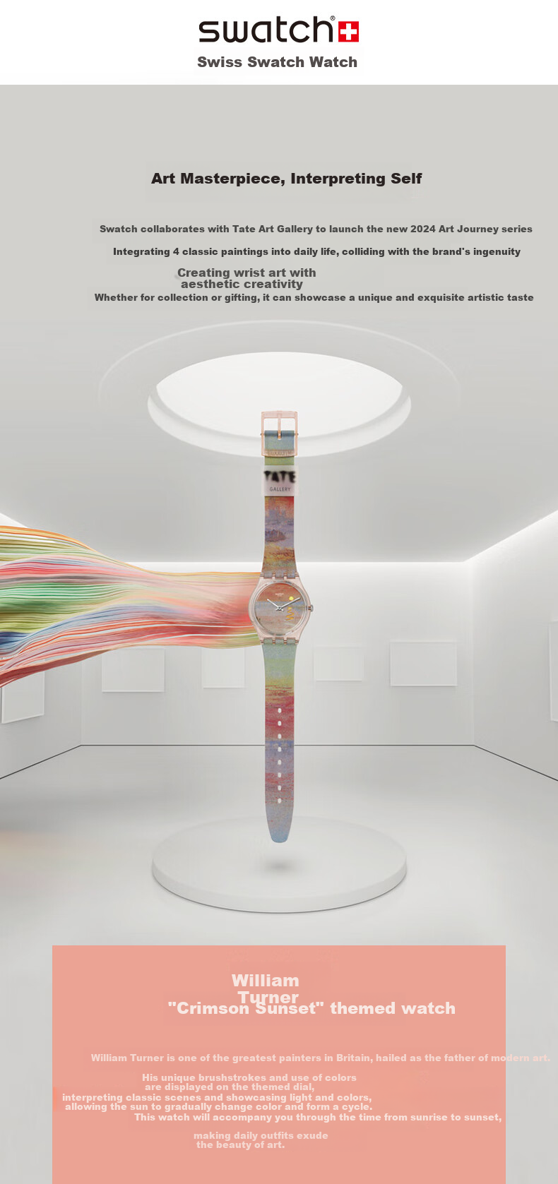 Swatch Swiss Watch, Color-Changing Dopamine Trendy Women's Quartz Wristwatch, Graduation Gift, Crimson Sunset 1