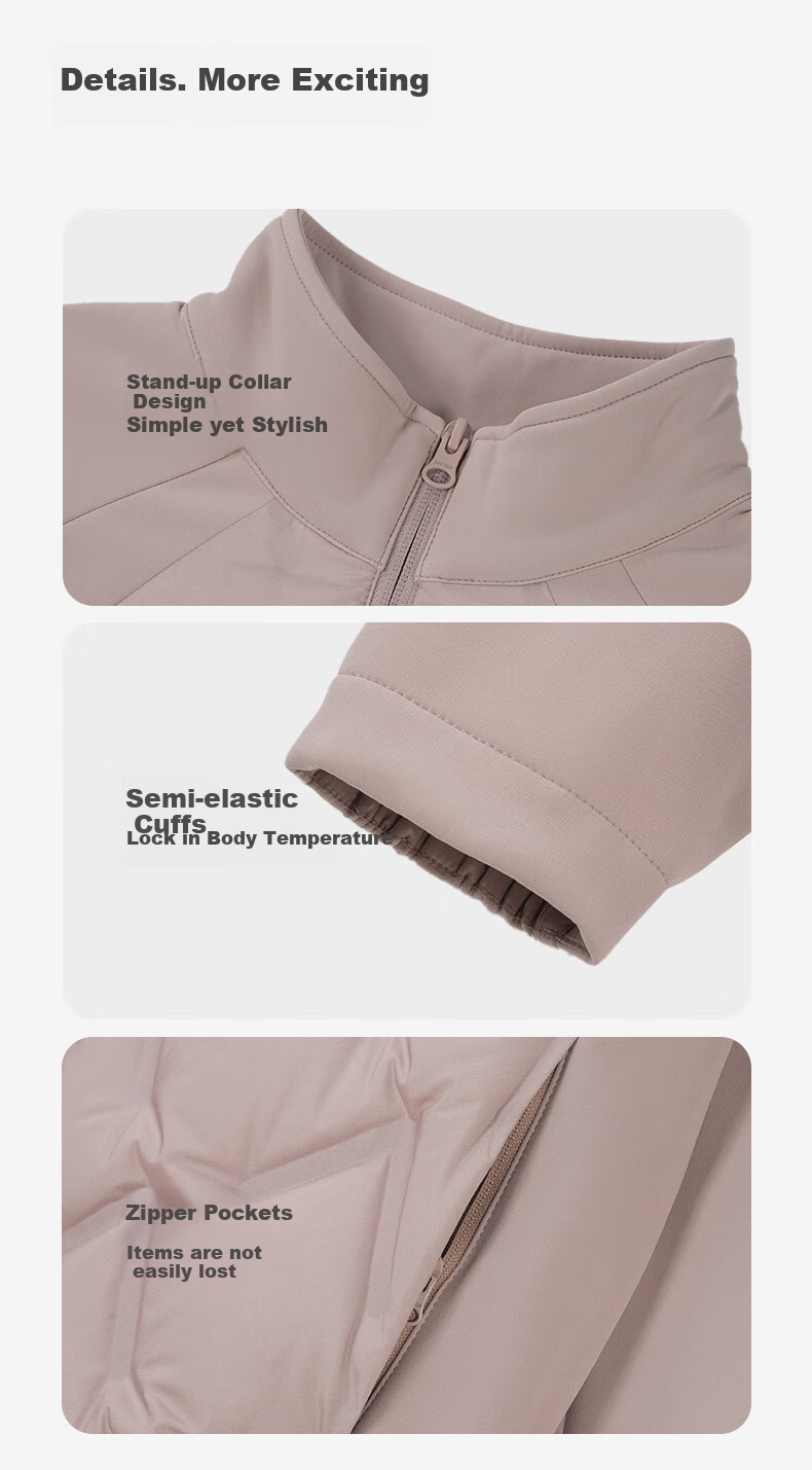 TECTOP Outdoor Lightweight down Jacket, Slim Fit, Warm down Coat, 2347234YR, Women's Style, Lotus Pink, 2XL 7