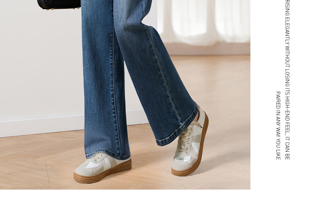 Taxiang High-Waisted Jeans for Women with Pockets, Wide-Leg Pants, Versatile Straight-Leg Trousers, Fashionable Women's Pants, Long Pants T143N1016 10